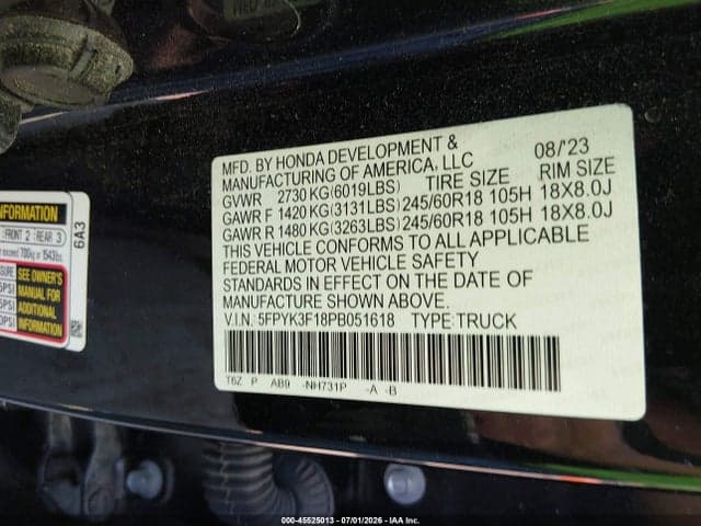 2023 HONDA RIDGELINE SPORT 9