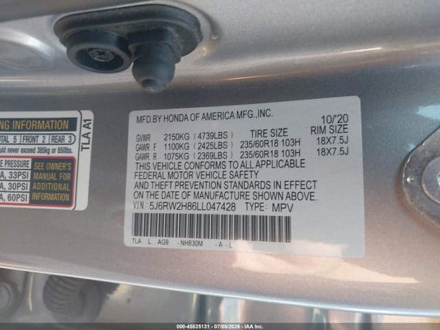 2020 HONDA CR-V AWD EX-L 9