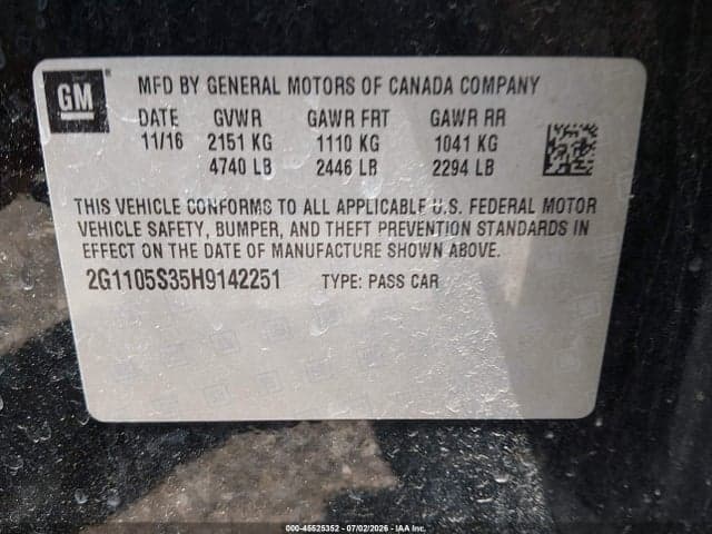 2017 CHEVROLET IMPALA 1LT 9