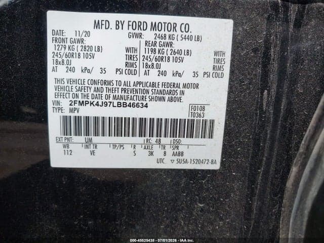2020 FORD EDGE SEL 9