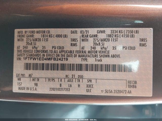 2021 FORD F-150 PLATINUM 9