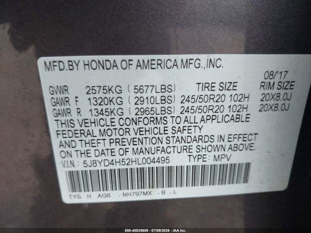 2017 ACURA MDX TECHNOLOGY PACKAGE 9