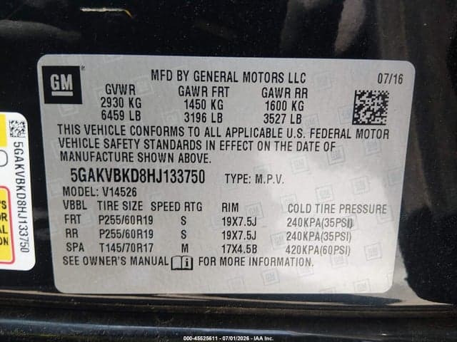 2017 BUICK ENCLAVE LEATHER 9