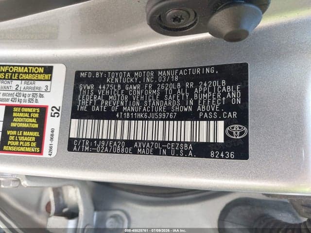 2018 TOYOTA CAMRY SE 9