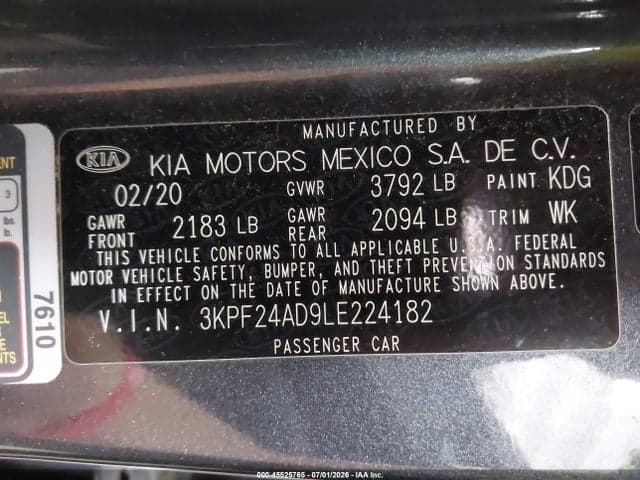 2020 KIA FORTE LXS 9