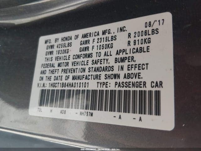 2017 HONDA ACCORD EX-L 9