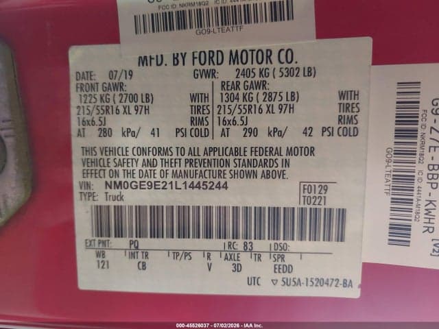 2020 FORD TRANSIT CONNECT 9