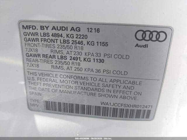 2017 AUDI Q3 2.0T PREMIUM 9