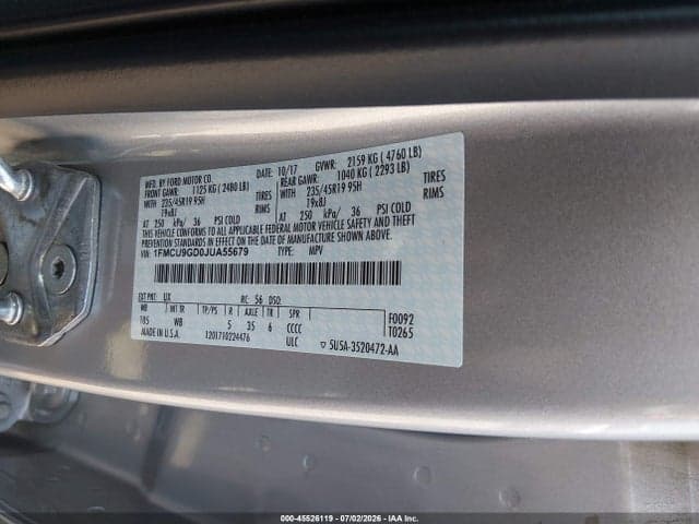 2018 FORD ESCAPE SE 9