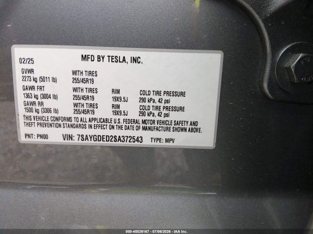 2025 TESLA MODEL Y LONG RANGE DUAL MOTOR REAR-WHEEL DRIVE 9