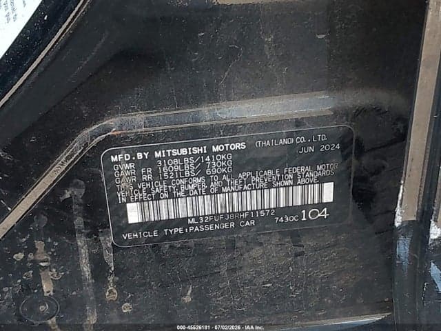 2024 MITSUBISHI MIRAGE G4 BLACK EDITION/ES/LE 9