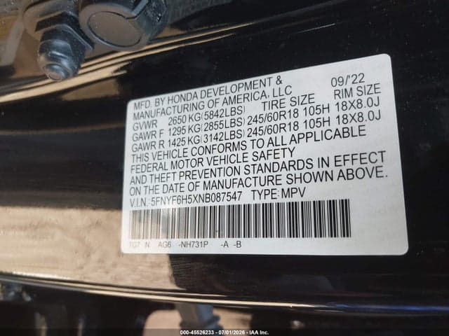 2022 HONDA PILOT AWD EX-L 9