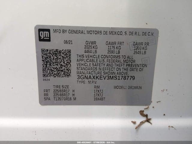 2021 CHEVROLET EQUINOX FWD LT 9