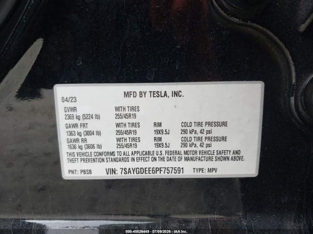 2023 TESLA MODEL Y AWD/LONG RANGE DUAL MOTOR ALL-WHEEL DRIVE 9