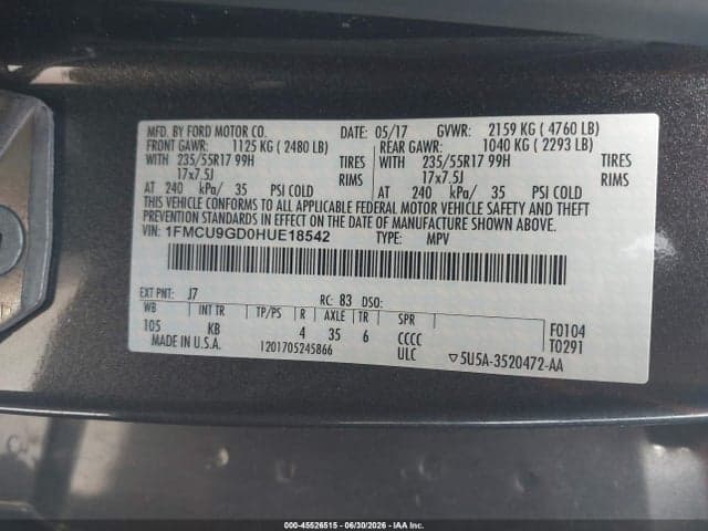 2017 FORD ESCAPE SE 9