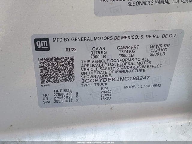 2022 CHEVROLET SILVERADO 1500 LTD 4WD SHORT BED LT 9