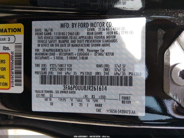 2018 FORD FUSION HYBRID S 9