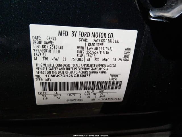2022 FORD EXPLORER XLT 9