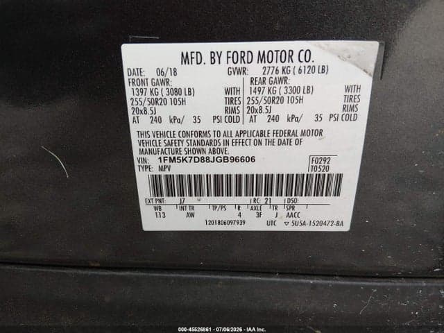 2018 FORD EXPLORER XLT 9