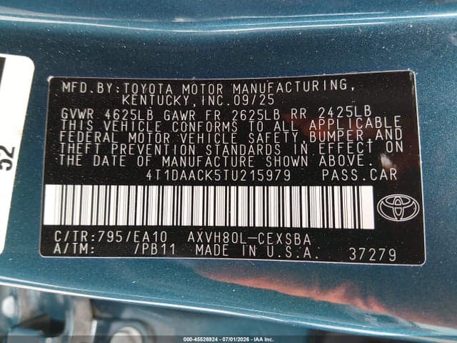 2026 TOYOTA CAMRY SE 9