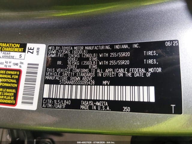 2025 TOYOTA GRAND HIGHLANDER PLATINUM 9