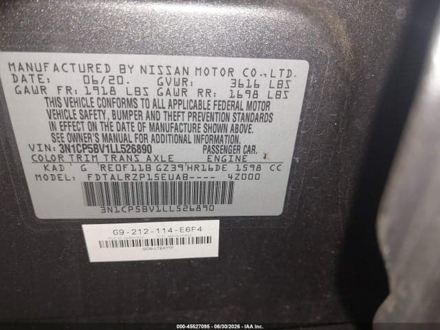 2020 NISSAN KICKS S XTRONIC CVT 9