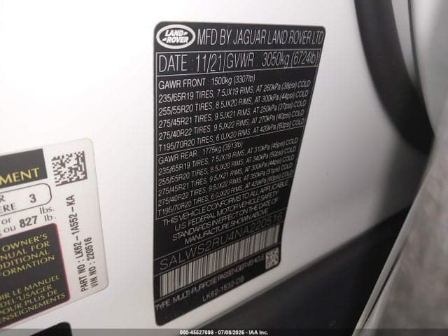2022 LAND ROVER RANGE ROVER SPORT HST MHEV 9