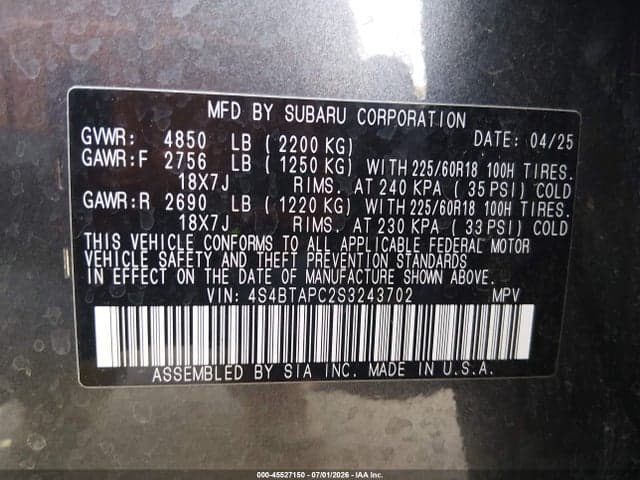 2025 SUBARU OUTBACK TOURING 9