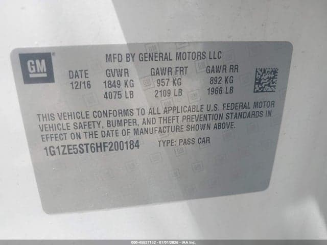 2017 CHEVROLET MALIBU 1LT 9