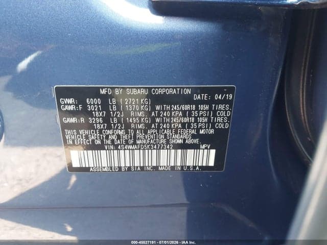 2019 SUBARU ASCENT PREMIUM 9