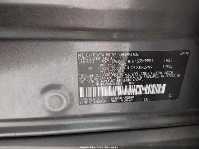 2019 TOYOTA RAV4 XLE PREMIUM 9