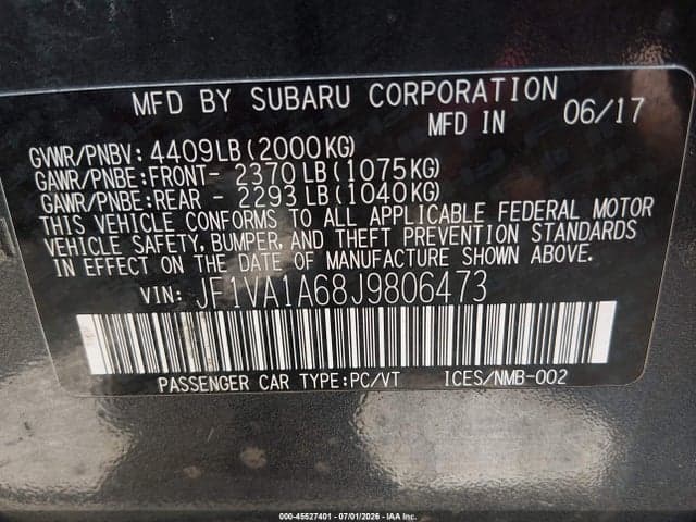 2018 SUBARU WRX 9