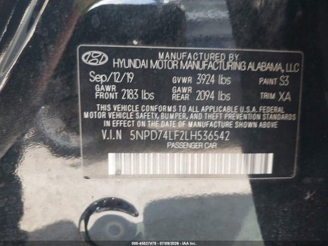 2020 HYUNDAI ELANTRA SE 9