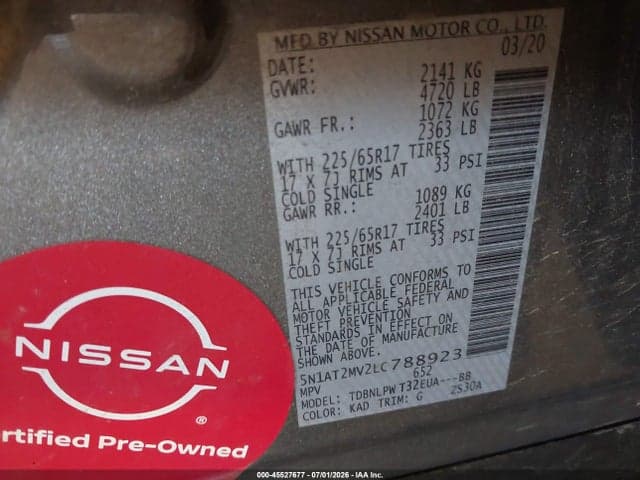 2020 NISSAN ROGUE S INTELLIGENT AWD 9