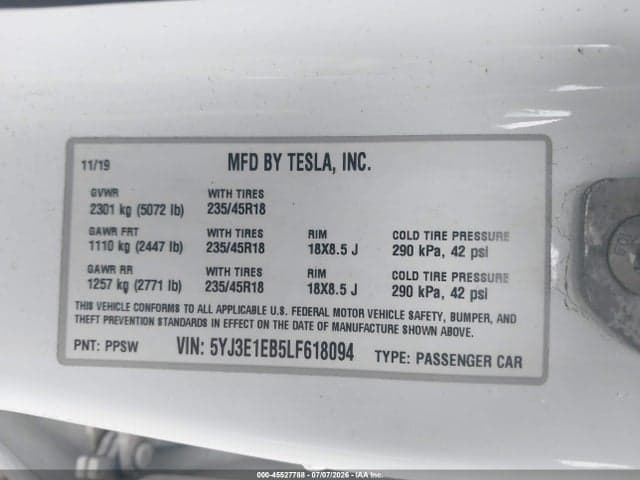 2020 TESLA MODEL 3 LONG RANGE DUAL MOTOR ALL-WHEEL DRIVE 9