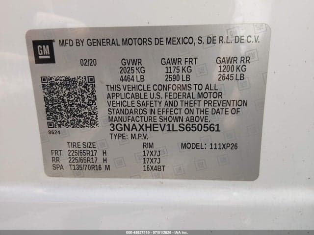 2020 CHEVROLET EQUINOX FWD LS 9