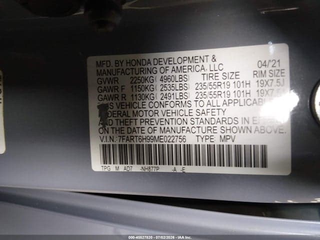 2021 HONDA CR-V HYBRID TOURING 9