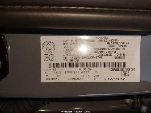 2020 FORD F-150 LARIAT/XL/XLT 9