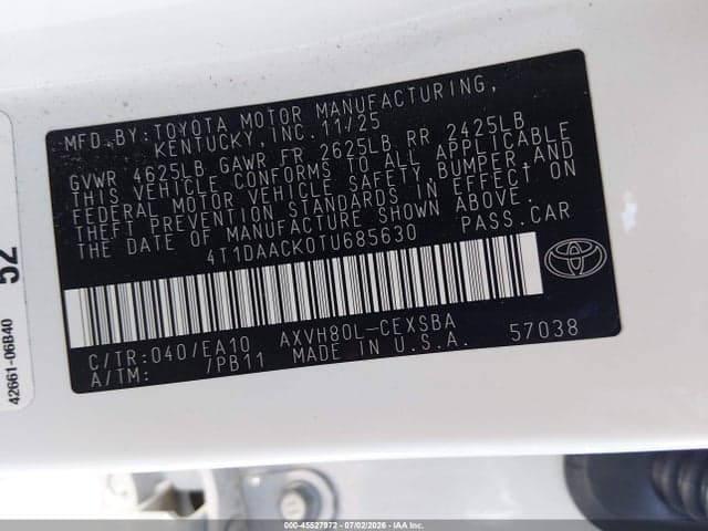 2026 TOYOTA CAMRY SE 9