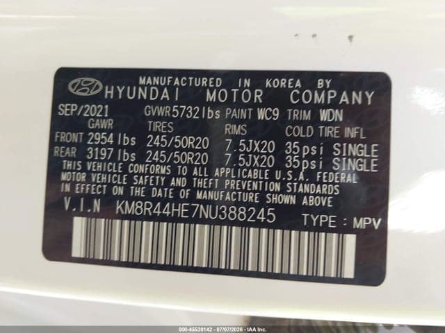 2022 HYUNDAI PALISADE SEL 9