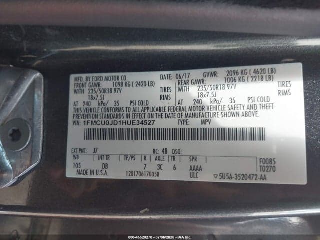 2017 FORD ESCAPE TITANIUM 9