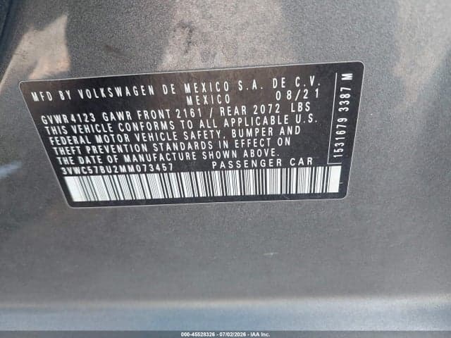 2021 VOLKSWAGEN JETTA 1.4T R-LINE/1.4T SE/S 9