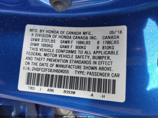 2018 HONDA CIVIC LX 9