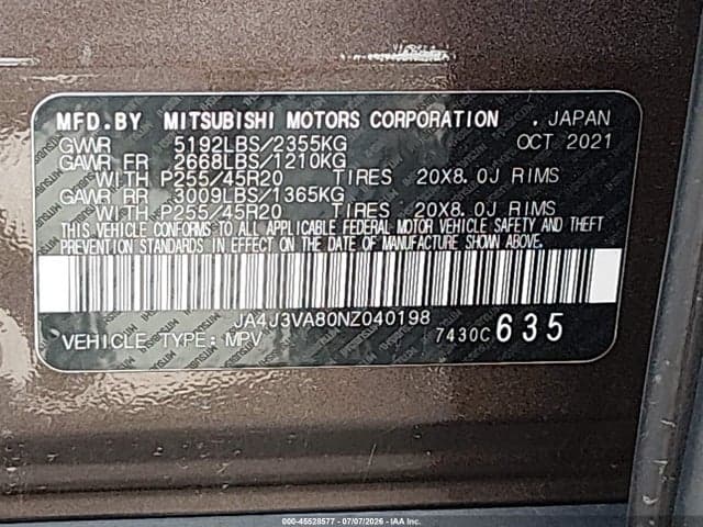 2022 MITSUBISHI OUTLANDER SEL 2.5 2WD/SEL SPECIAL EDITION 2WD 9