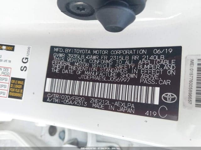 2020 TOYOTA COROLLA LE 9