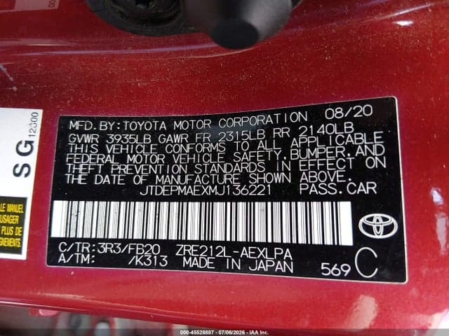 2021 TOYOTA COROLLA LE 9