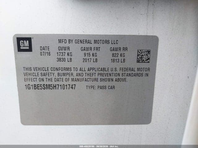 2017 CHEVROLET CRUZE LT AUTO 9