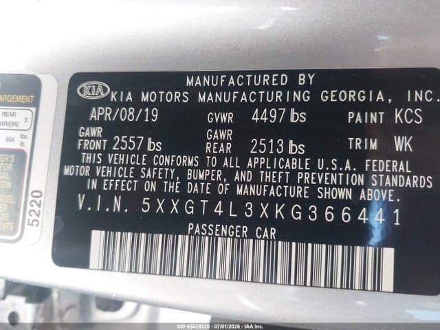 2019 KIA OPTIMA LX 9