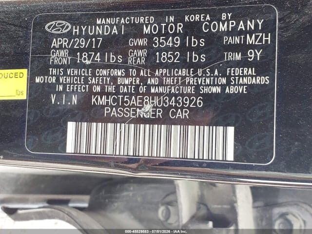 2017 HYUNDAI ACCENT SE 9