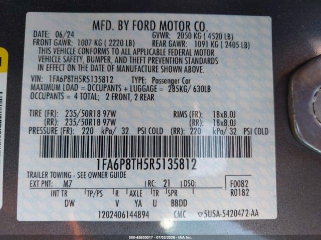2024 FORD MUSTANG ECOBOOST FASTBACK 9